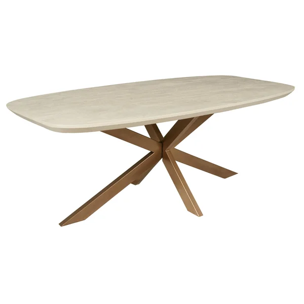 Table à manger bois sable bords arrondis 240 cm CORTINA