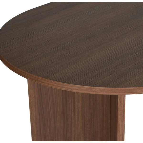 Table à manger ovale effet bois noyer pieds en V 200 cm MARFA