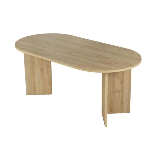 Table à manger ovale effet chêne pieds en V 180 cm MARFA