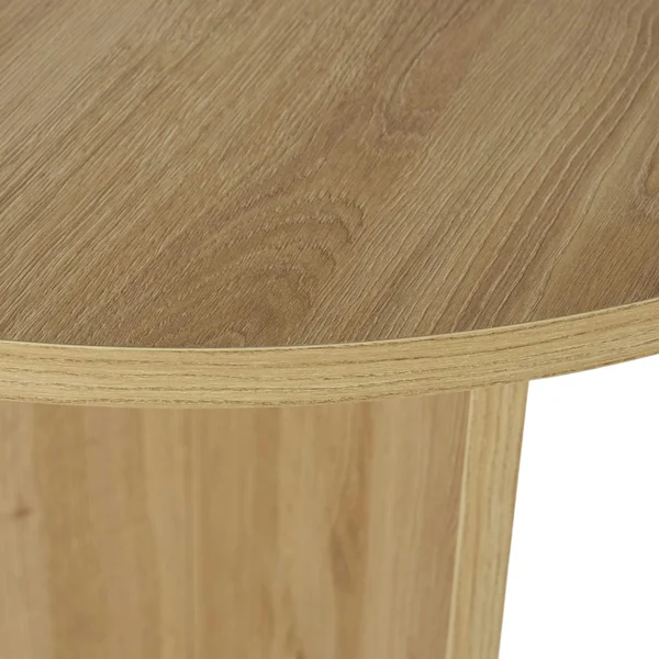 Table à manger ovale effet chêne pieds en V 180 cm MARFA