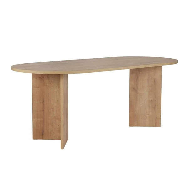 Table à manger ovale effet chêne pieds en V 200 cm MARFA