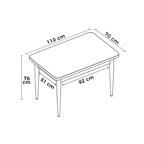Table à manger rectangulaire effet bois brun 110 cm AROLA