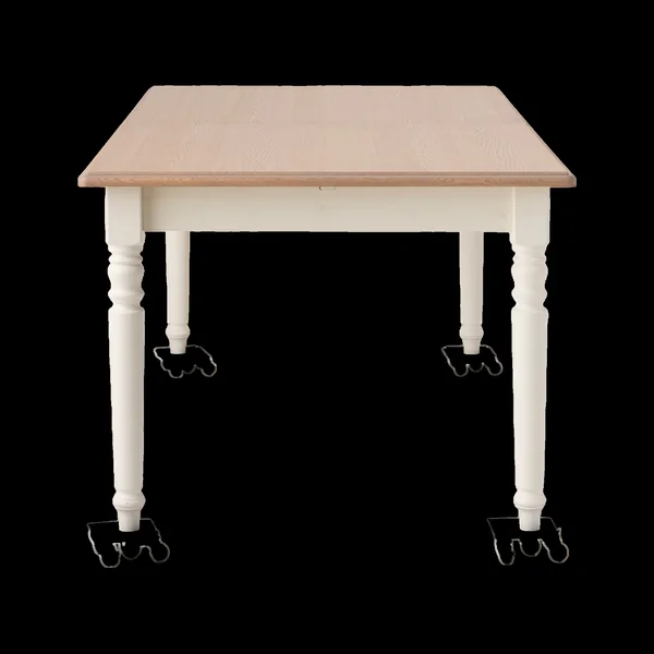 Table à manger rectangulaire extensible bois et blanc 6 à 10 personnes Apolline
