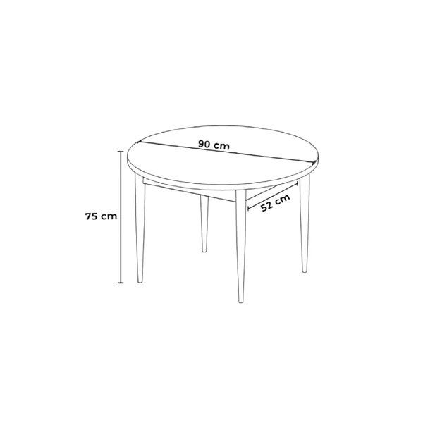 Table à manger ronde effet bois noyer foncé Ø90 cm AROLA