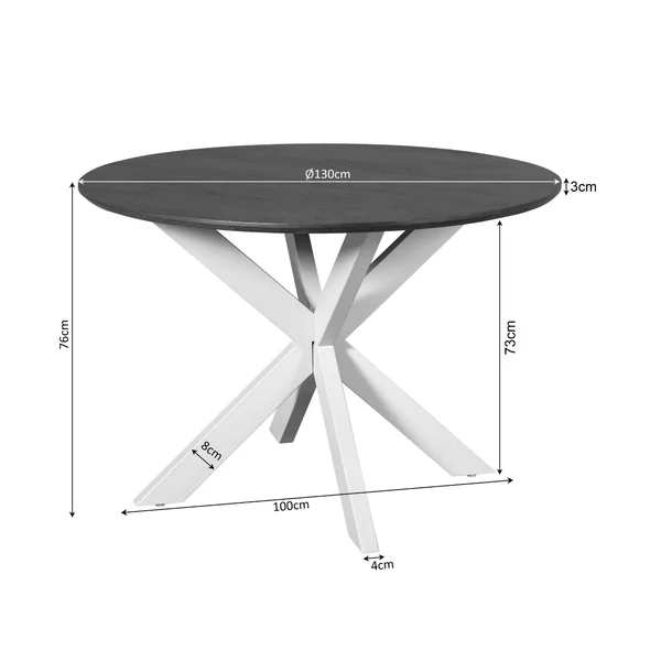 Table à manger ronde en bois de manguier Ø130 cm CORTINA