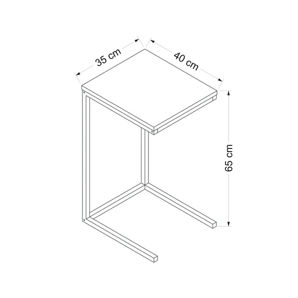 Tablette canapé pour ordinateur décor bois métal JENA