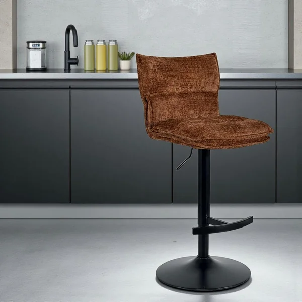 Tabouret de bar réglable en tissu terracotta (lot de 2) IENA