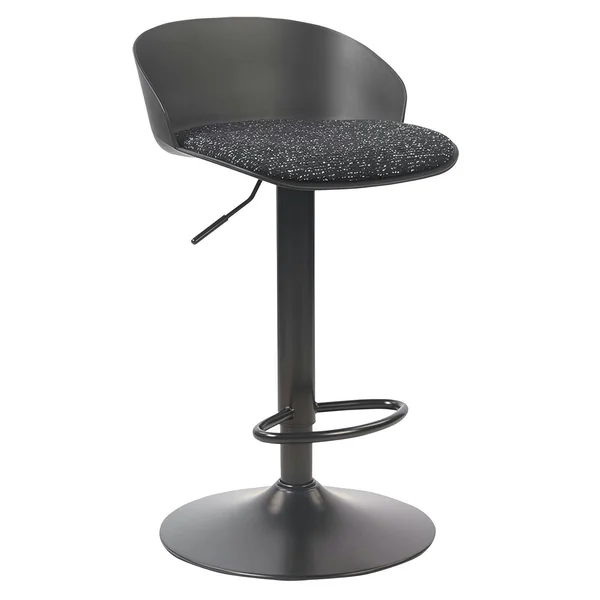 Tabouret de bar réglable métal et tissu noir (lot de 2) LEEDS