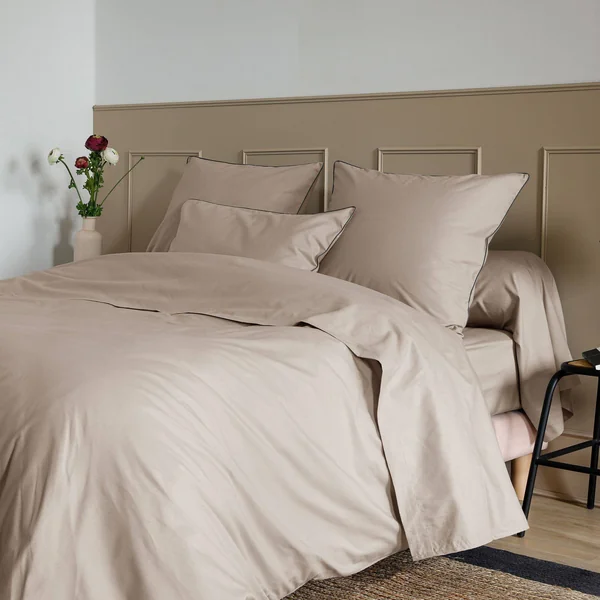 Taie d'oreiller coton bio Thaïs - Ficelle - 65 x 65 cm