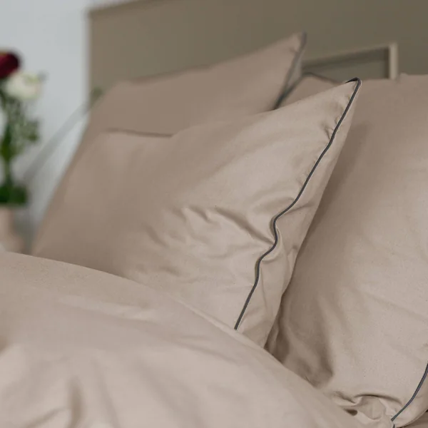 Taie d'oreiller coton bio Thaïs - Ficelle - 65 x 65 cm
