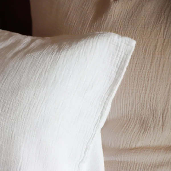 Taie d'oreiller gaze de coton bio Lou - Blanc - 50 x 70 cm