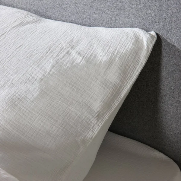 Taie d'oreiller gaze de coton bio Lou - Blanc - 50 x 70 cm