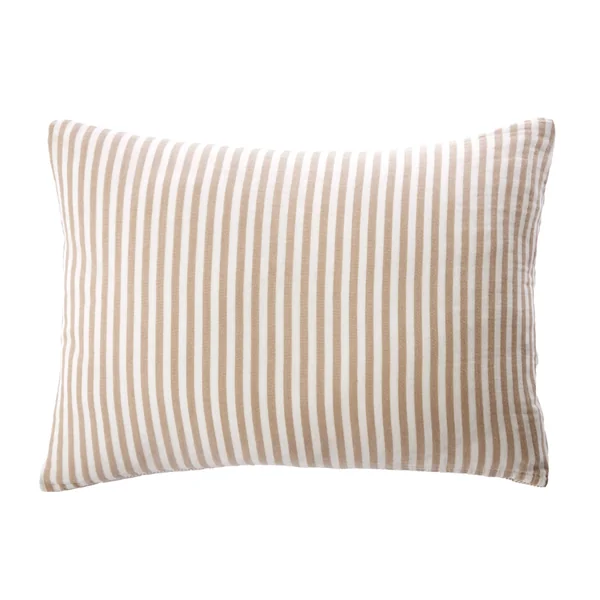 Taie d'oreiller Rectangulaire gaze de coton (50 x 70 cm) Gaïa rayures Ficelle