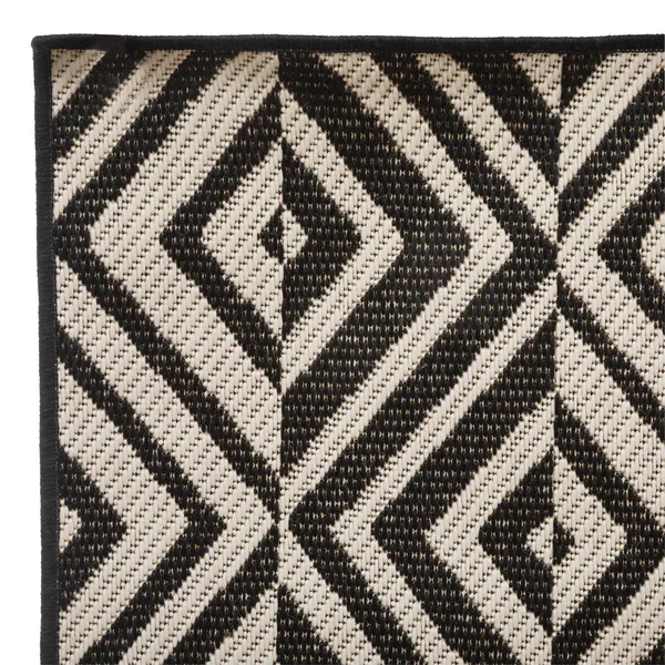 TAPIS EXTERIEUR ET INTERIEUR COLOR NOIR ET BLANC 120X160CM