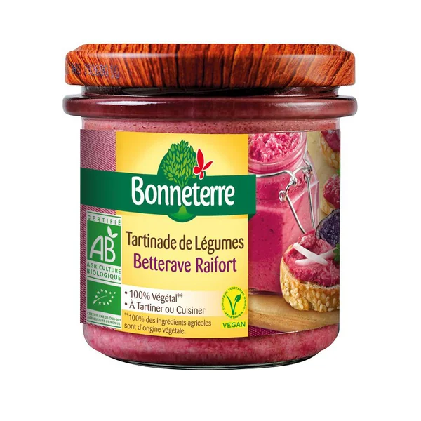 Tartinade de légumes bio betterave et raifort 135 g
