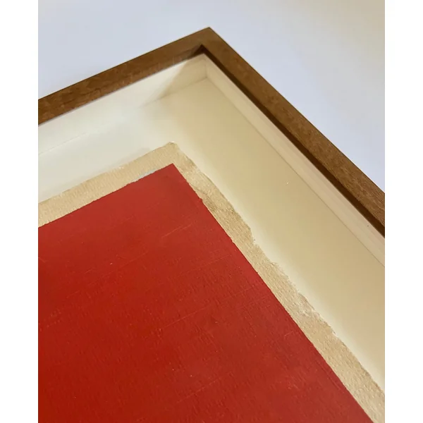 "Three Layers of French Red" Dye and Pigment on Aged Paper