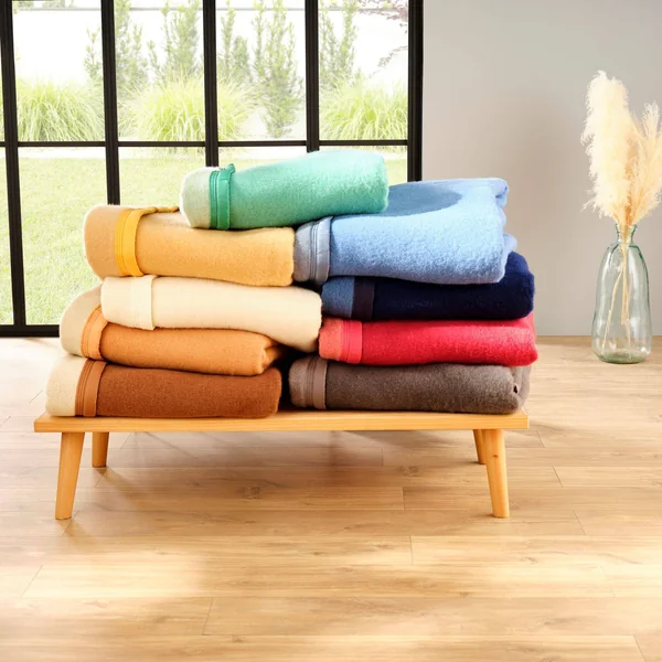 TOISON D'OR Couverture 100% laine Woolmark 500g Volta - Naturel - 180 x 240 cm