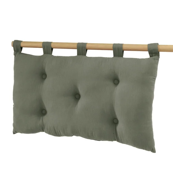 Tête de lit coussin gaze de coton (80 x 50 cm) Gaïa Vert romarin