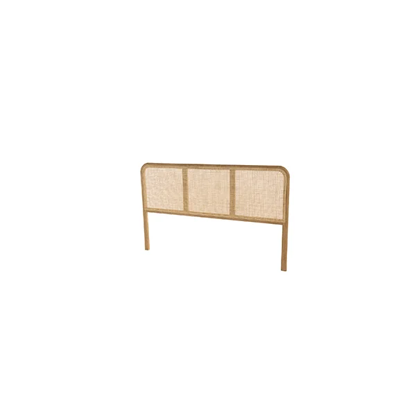 Tête de lit en bois de mindi et rotin naturel pour lits 140/160cm TIVARO