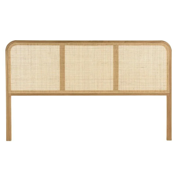Tête de lit en bois de mindi et rotin naturel pour lits 140/160cm TIVARO