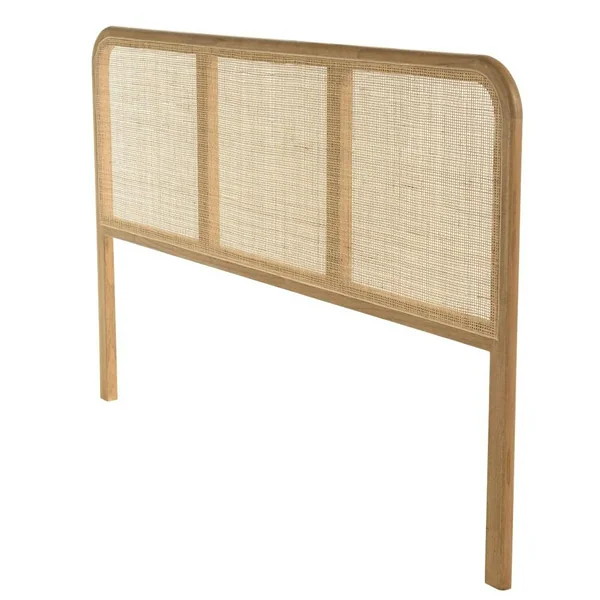Tête de lit en bois de mindi et rotin naturel pour lits 140/160cm TIVARO