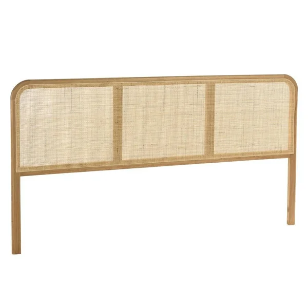 Tête de lit en bois de mindi et rotin naturel pour lits 160/180cm TIVARO