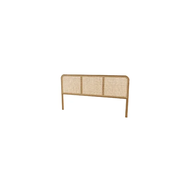 Tête de lit en bois de mindi et rotin naturel pour lits 160/180cm TIVARO