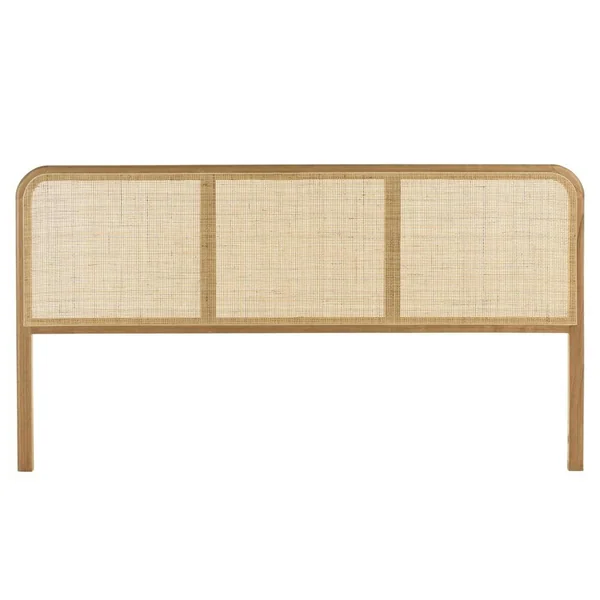 Tête de lit en bois de mindi et rotin naturel pour lits 160/180cm TIVARO