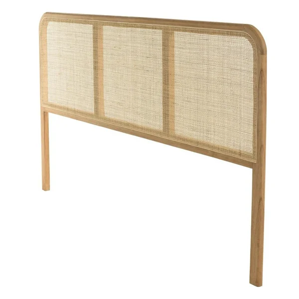 Tête de lit en bois de mindi et rotin naturel pour lits 160/180cm TIVARO
