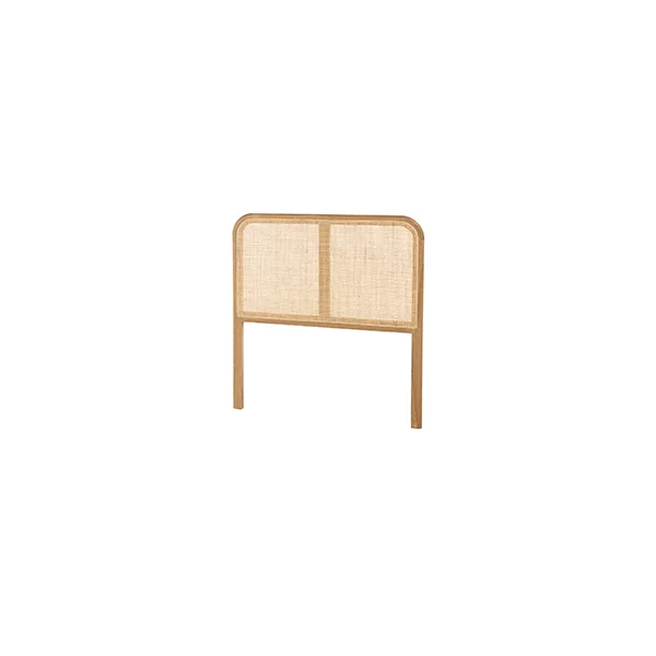 Tête de lit en bois de mindi et rotin naturel pour lits 80/90cm TIVARO