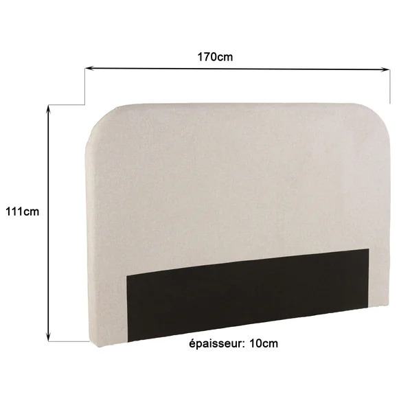 Tête de lit rembourrée pour lits 140/160cm couleur beige RIVANA