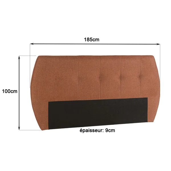 Tête de lit rembourrée pour lits 140/160cm couleur terracotta RIVANA