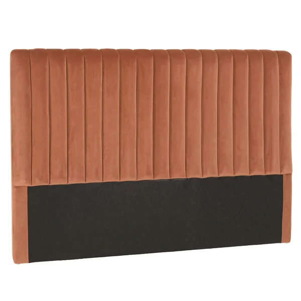 Tête de lit rembourrée pour lits 140/160cm velours orange RIVANA