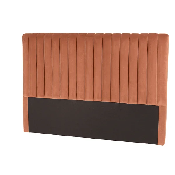 Tête de lit rembourrée pour lits 140/160cm velours orange RIVANA
