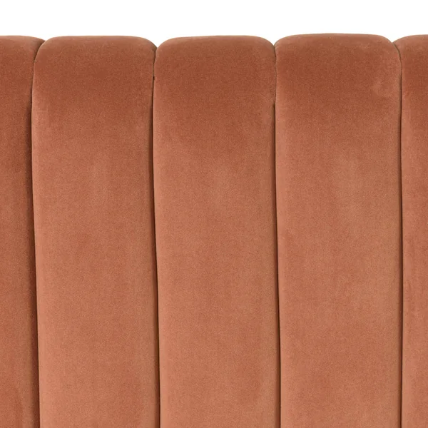 Tête de lit rembourrée pour lits 140/160cm velours orange RIVANA