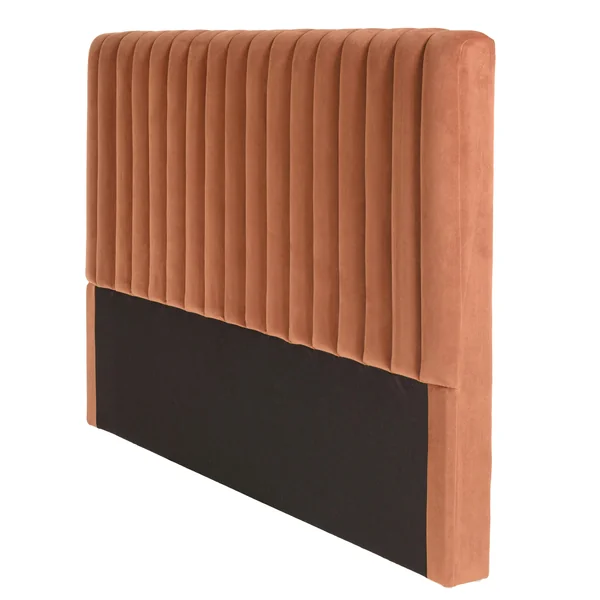 Tête de lit rembourrée pour lits 140/160cm velours orange RIVANA