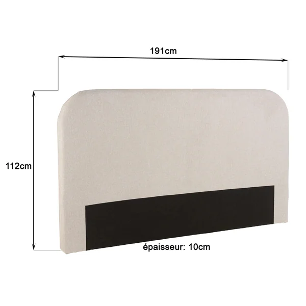 Tête de lit rembourrée pour lits 160/180cm couleur beige RIVANA