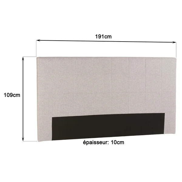 Tête de lit rembourrée pour lits 160/180cm couleur grise RIVANA
