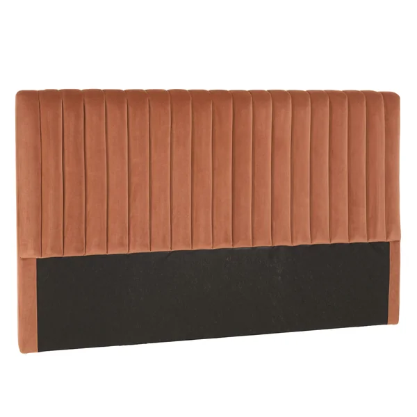 Tête de lit rembourrée pour lits 160/180cm velours orange RIVANA