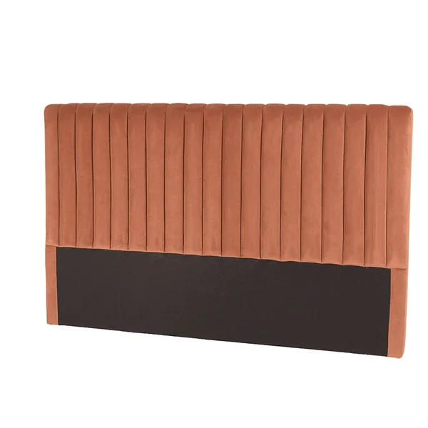 Tête de lit rembourrée pour lits 160/180cm velours orange RIVANA
