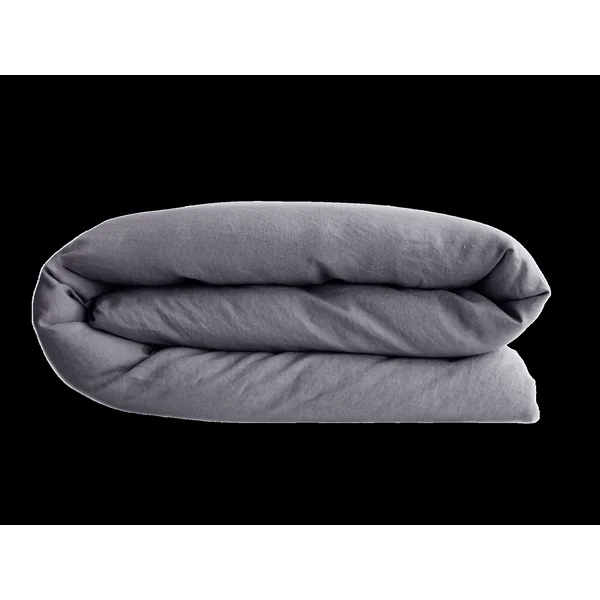VENT DU SUD Housse de couette lin lavé Salomé - Brume - 240 x 220 cm