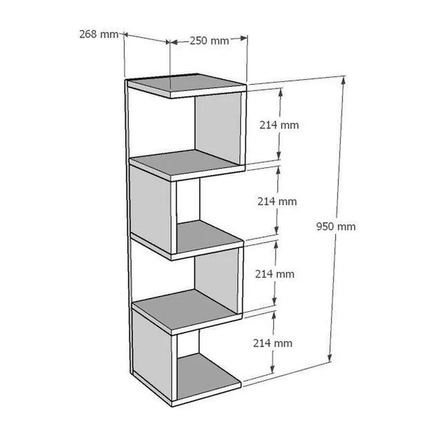 Étagère colonne design - effet bois clair MARFA