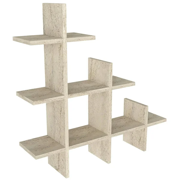 Étagère murale effet travertin, niches asymétriques MARFA