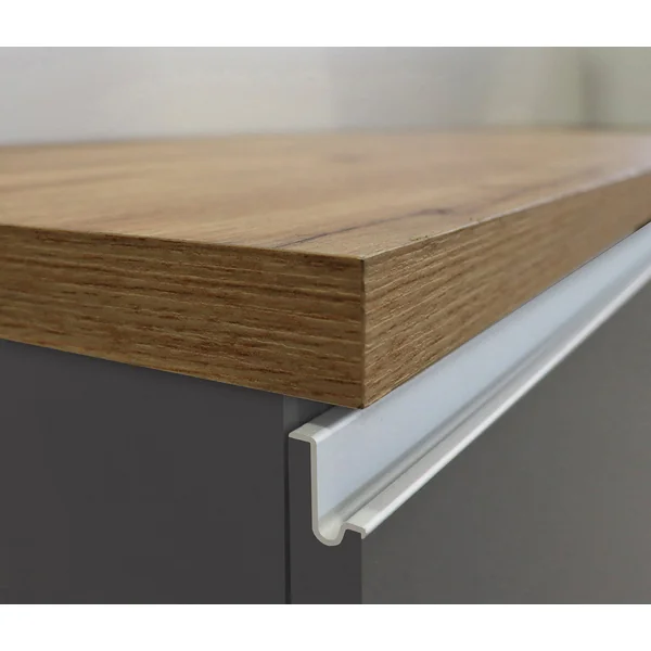 Îlot de cuisine 2 portes 160 cm anthracite mat/chêne wotan Solena